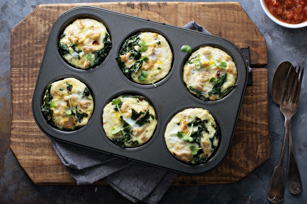 Make-Ahead Breakfast Ideas High protein egg muffins with kale